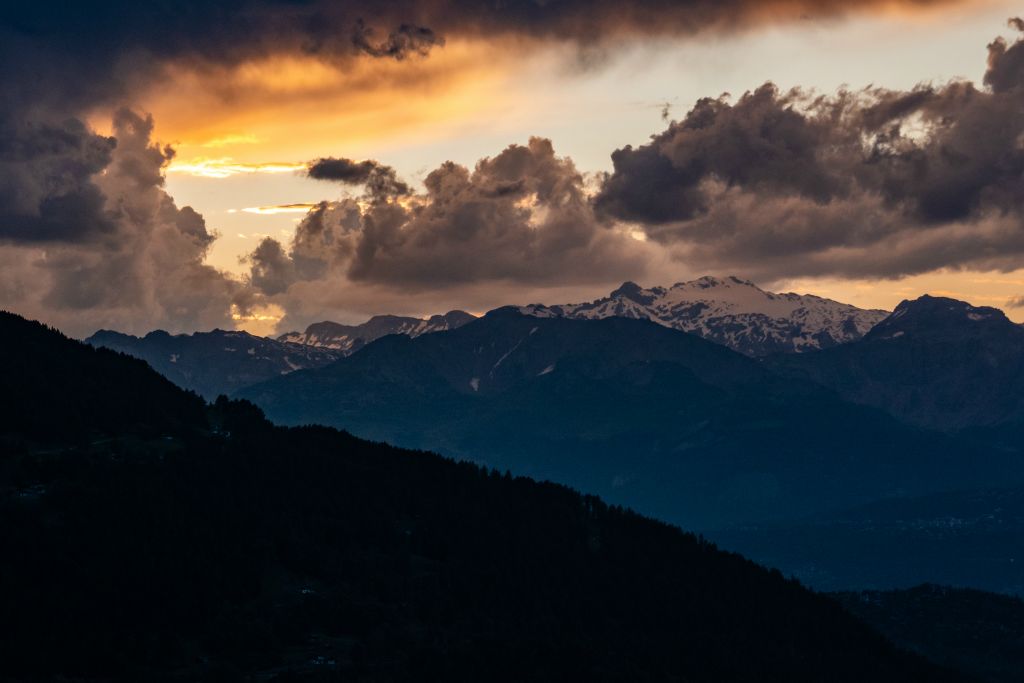 En soirée, depuis le balcon